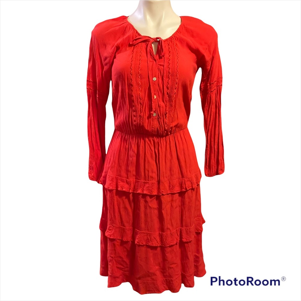 - Anthropologie Sunday in Brooklyn red tiered dress